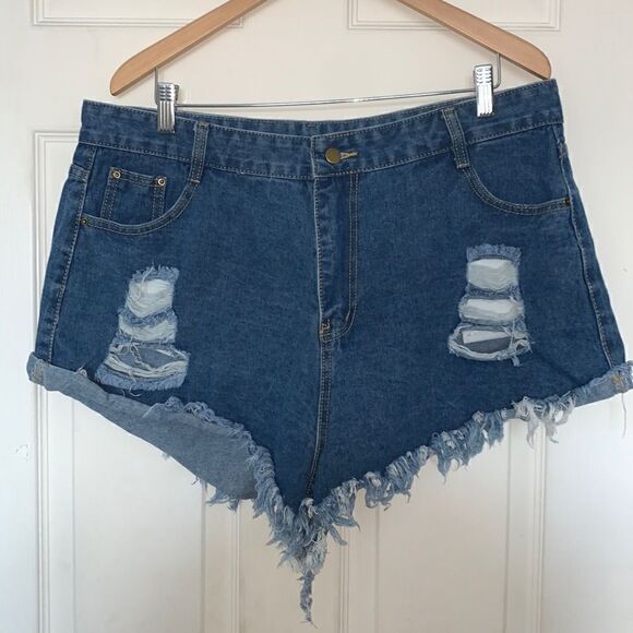 SHEIN Pants - Shein Distressed Denim Shorts 